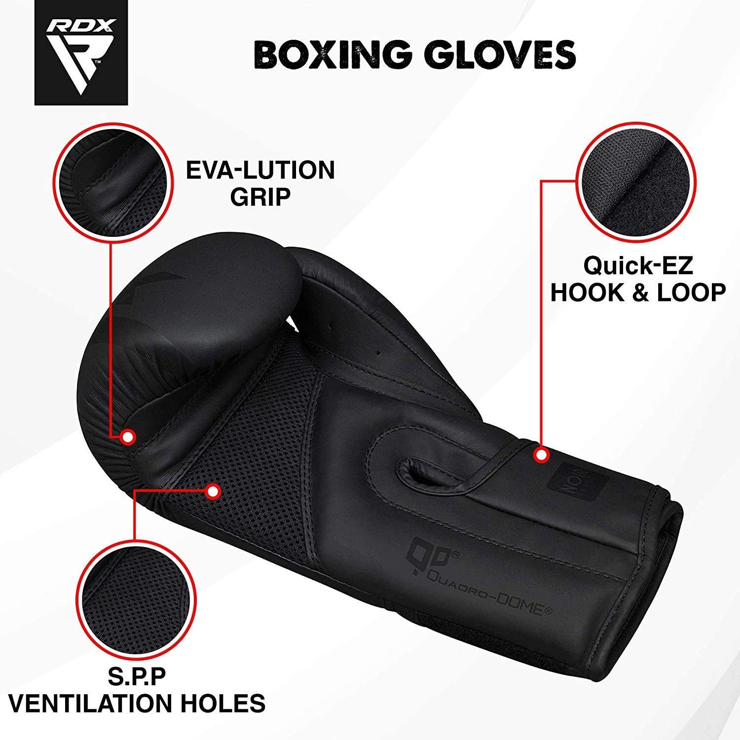 RDX Noir Series Boxing Gloves – Maya Hide Leather Sparring & MMA