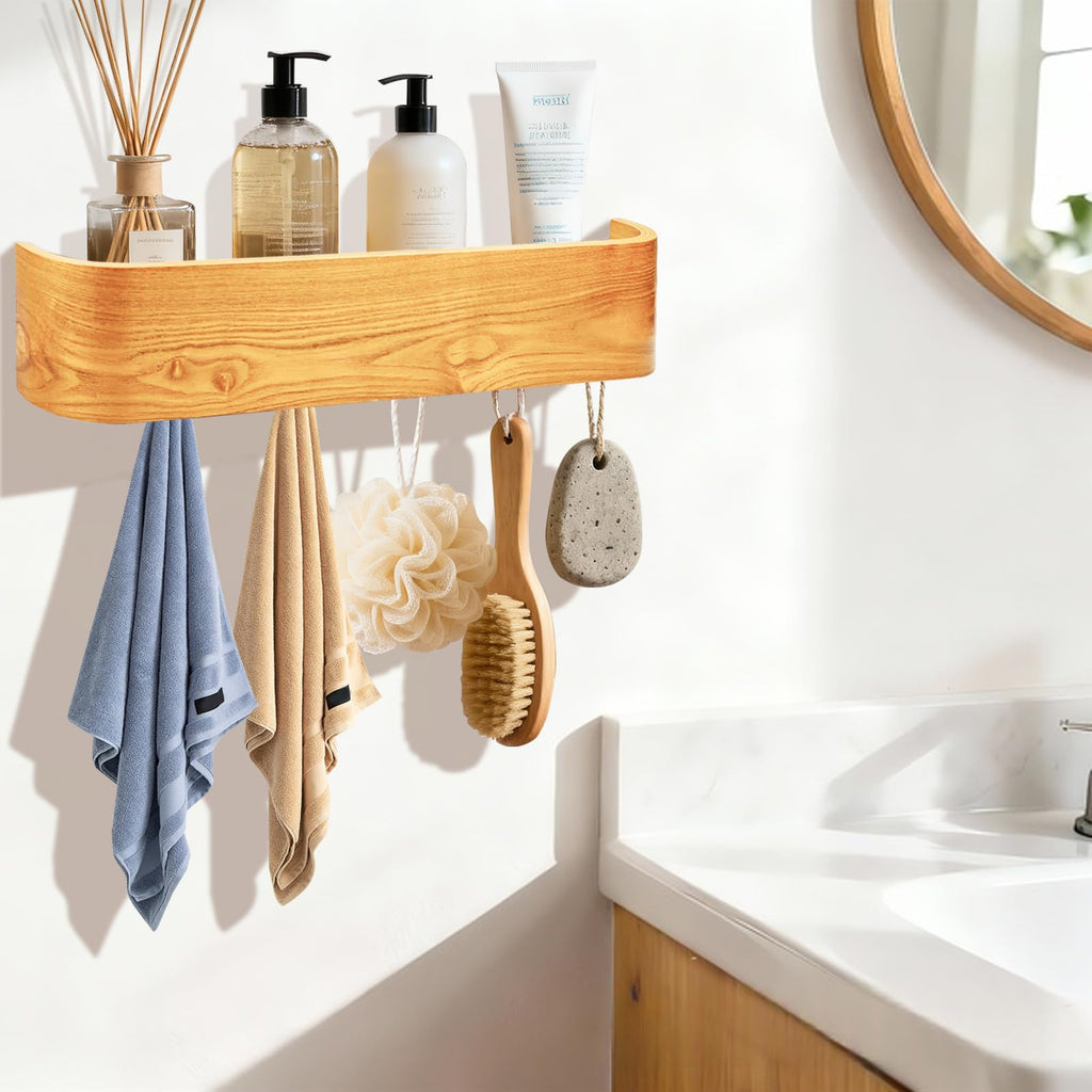 Topfinder Coat Rack with Shelf Wall-Mounted Organizer with 5 Hidden Hooks - image 5