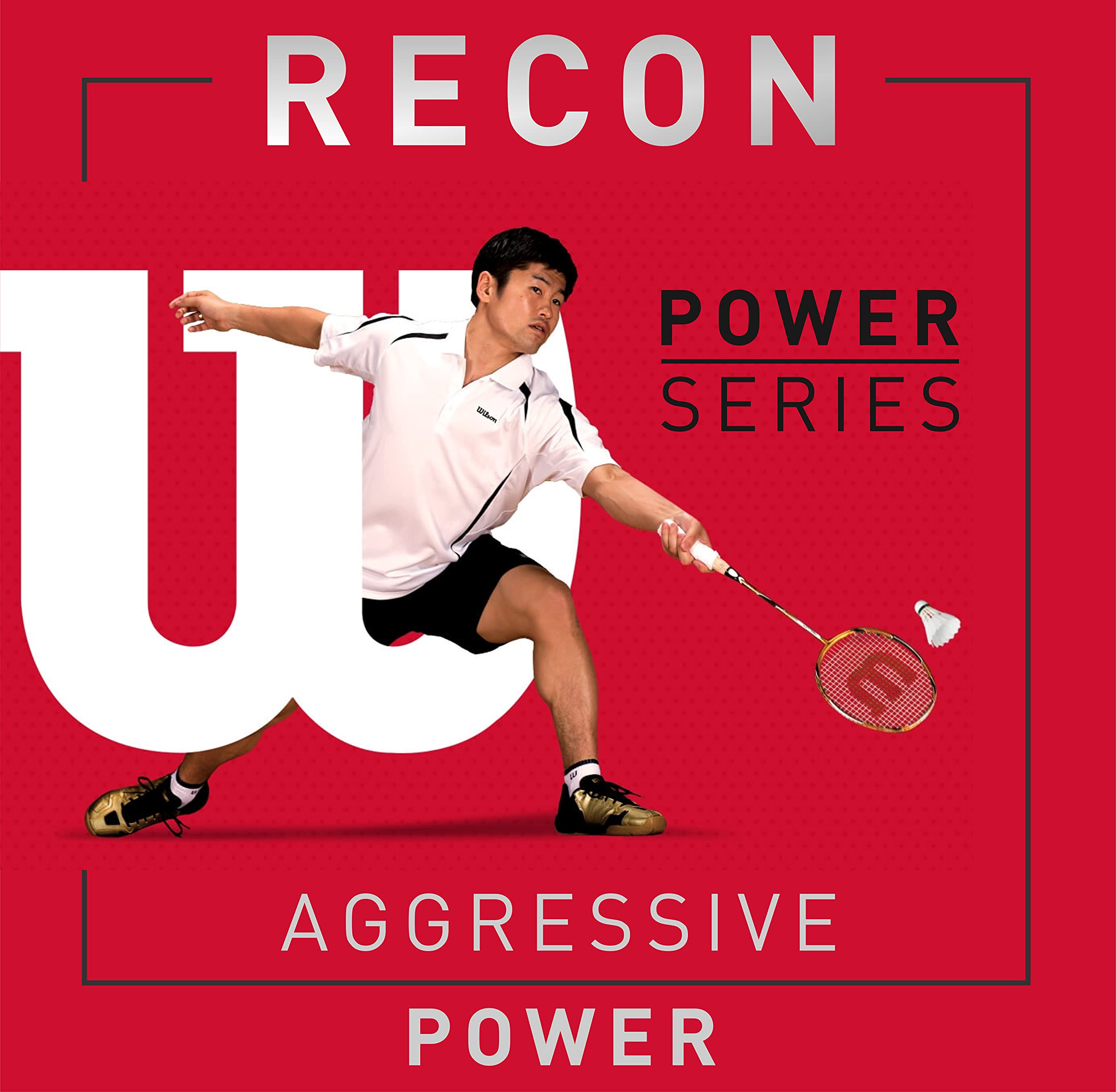 Wilson Recon 85 Power Badminton Racket | Head Light with Full Cover
