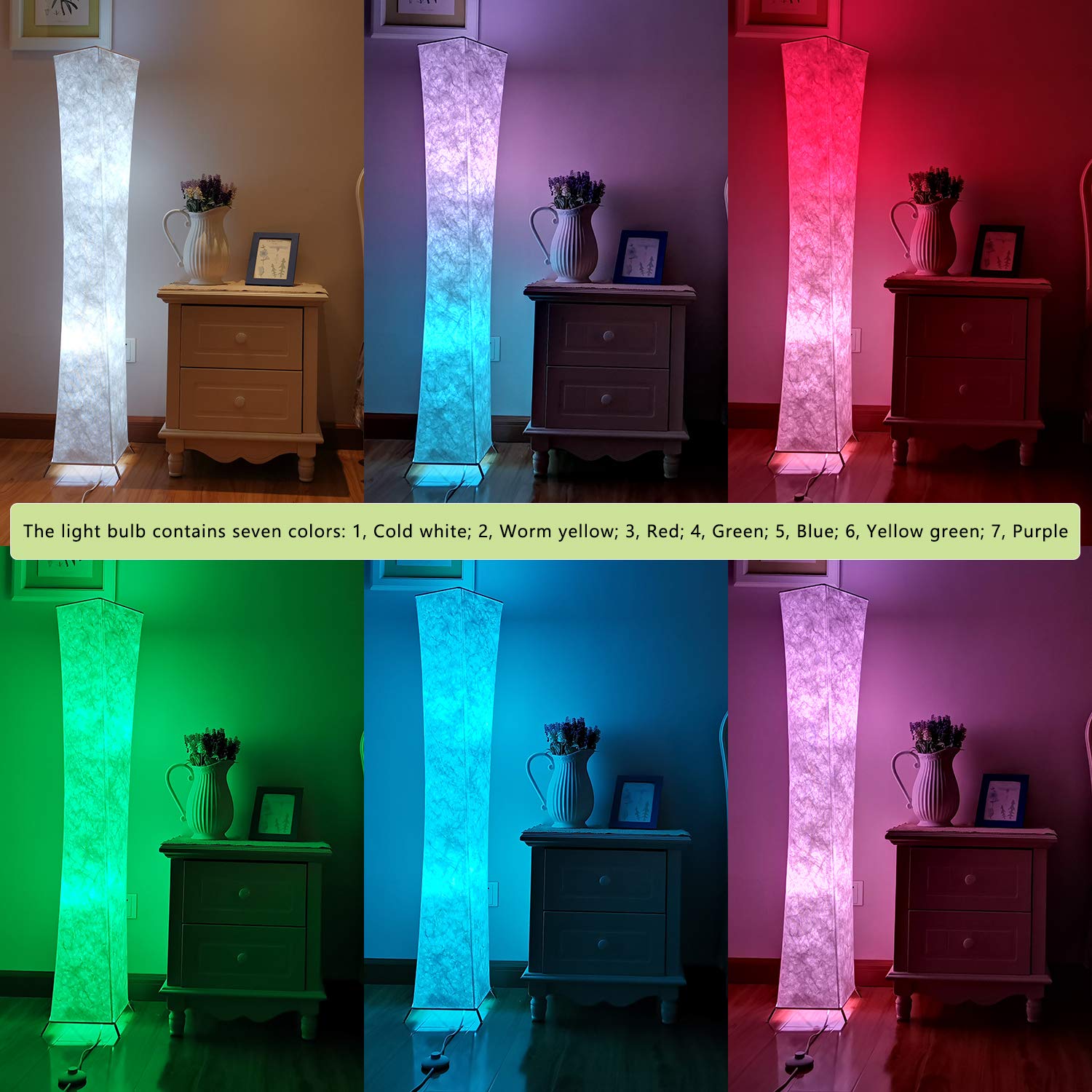 RGB Soft Floor Lamp – Modern Arc Standing Fabric Lamp with Remote