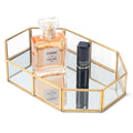 Gold Mirror Tray – Glass Perfume and Makeup Vanity Organiser