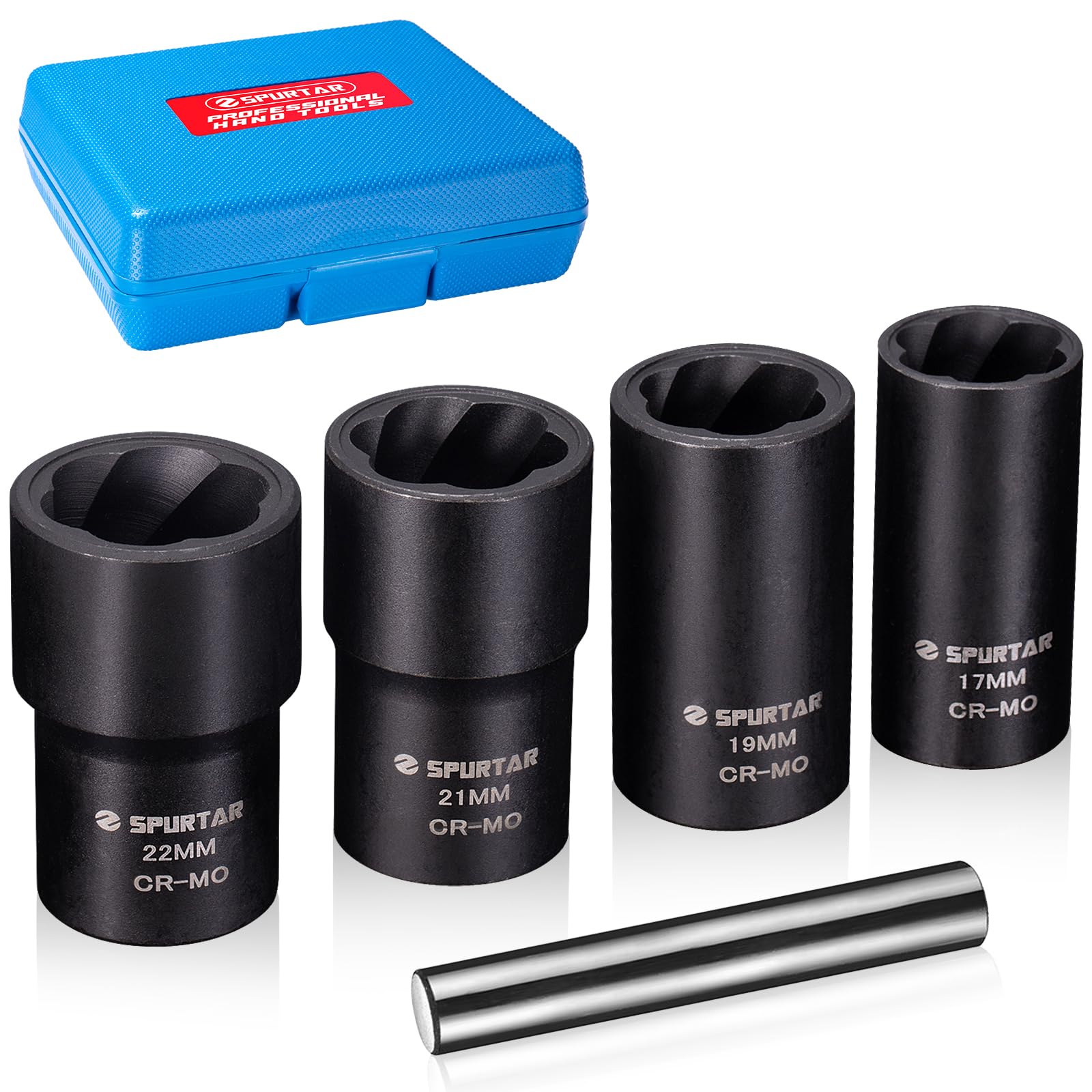 Spurtar 5Pc Locking Wheel Nut Removal Tool | 1/2" Drive Twist Socket Set