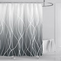 Striped Wavy Fabric Shower Curtain | Waterproof & Quick-Dry