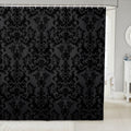 Jolof Store Black Damask Shower Curtain – Gothic Victorian Polyester 72x72