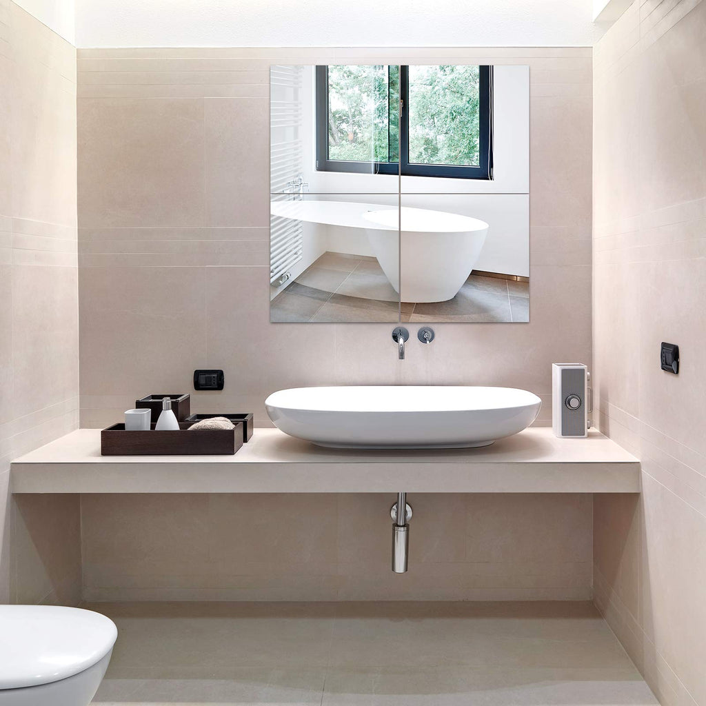 EVENLIVE Full Length Mirror Tiles | 4-Piece Frameless Glass Wall Mirror