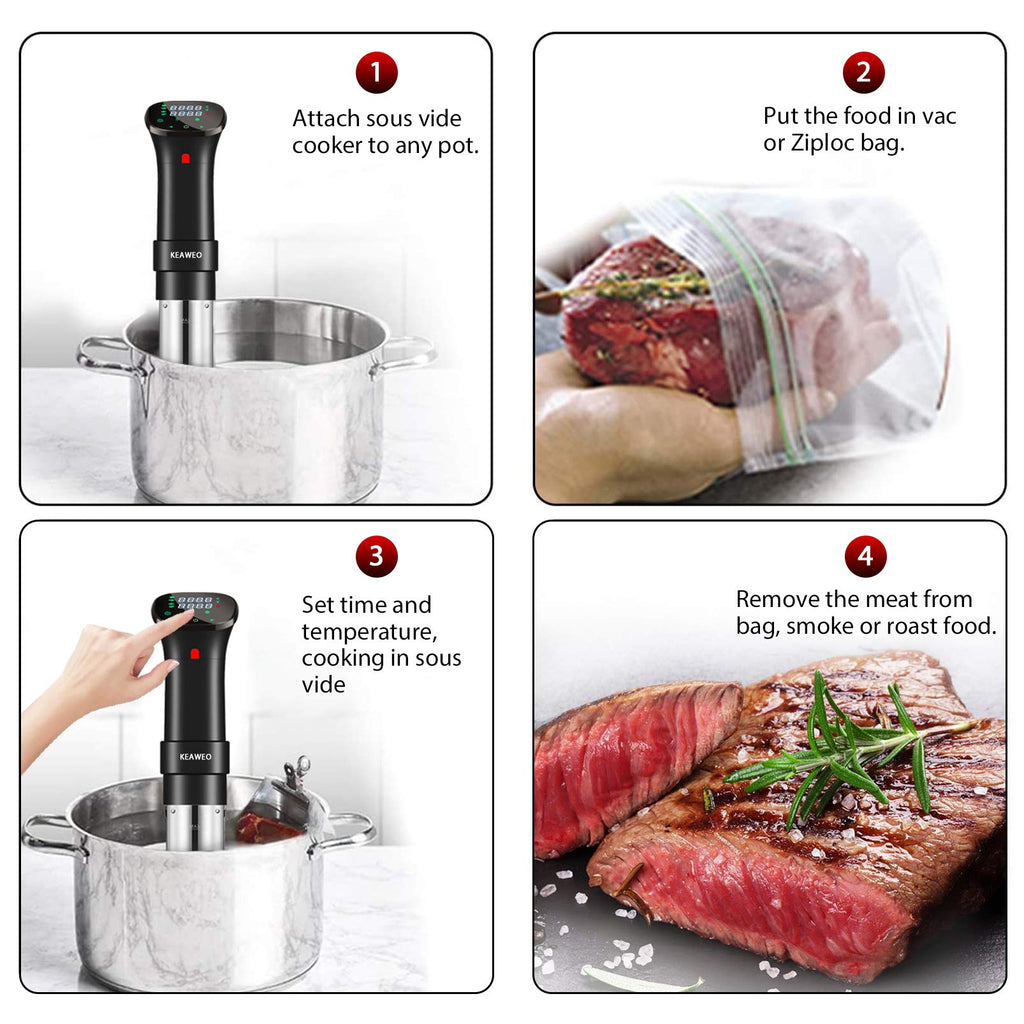 KEAWEO Sous Vide Machine | 1100W Thermal Immersion Circulator | Stainless Steel