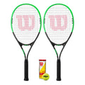Wilson Pro Staff Precision XL Tennis Racket Set - 2 Rackets & 3 Balls
