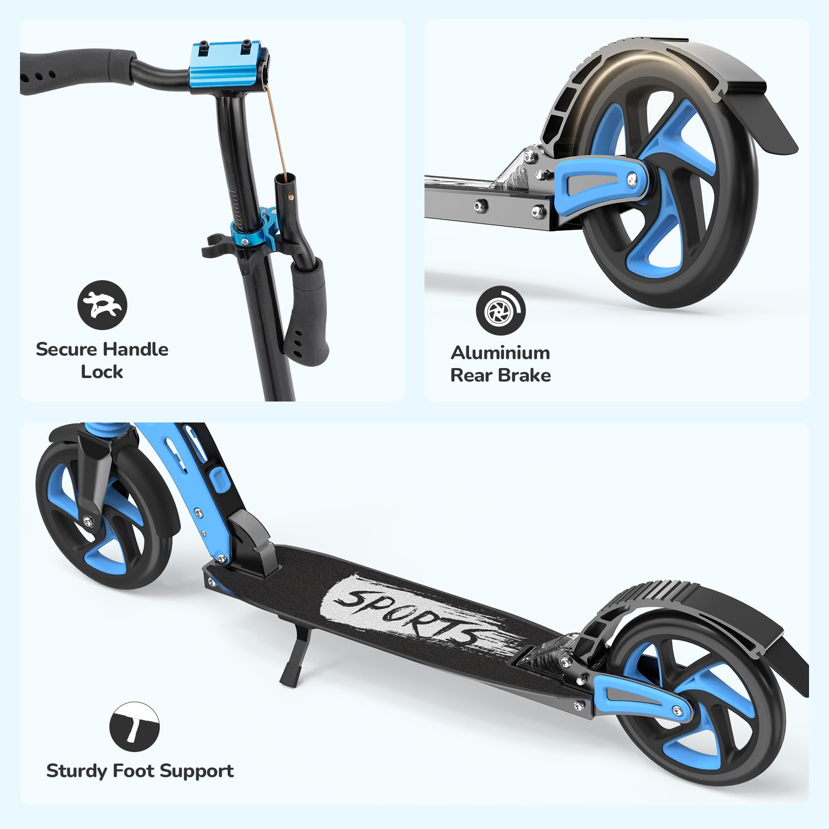 TONBUX Kids Kick Scooter | Foldable with 200mm Big Wheels & Suspension