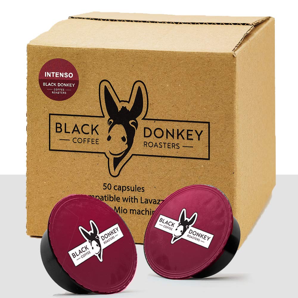 Black Donkey Intenso Coffee Pods - 50 Capsules for Lavazza A Modo Mio