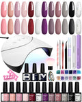 Phoenixy 12 Color Gel Nail Polish Starter Kit with 36W UV LED Lamp