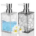 HIYAA 2-Pack Acrylic Soap Dispenser Set – 12oz Refillable Lotion Pumps