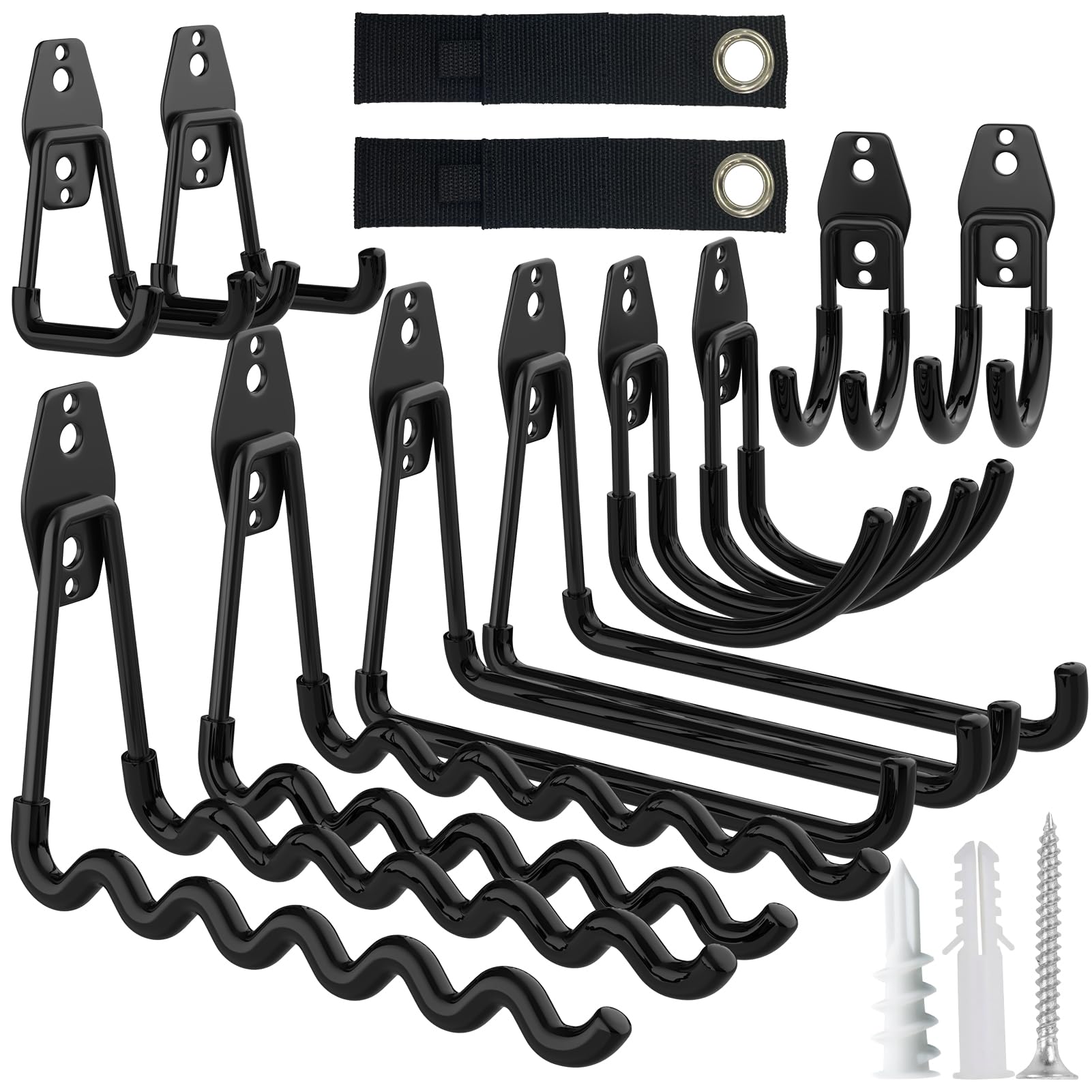 HSTMYFS 10 Pack Heavy Duty Garage Hooks & Tool Organizer Wall Mount