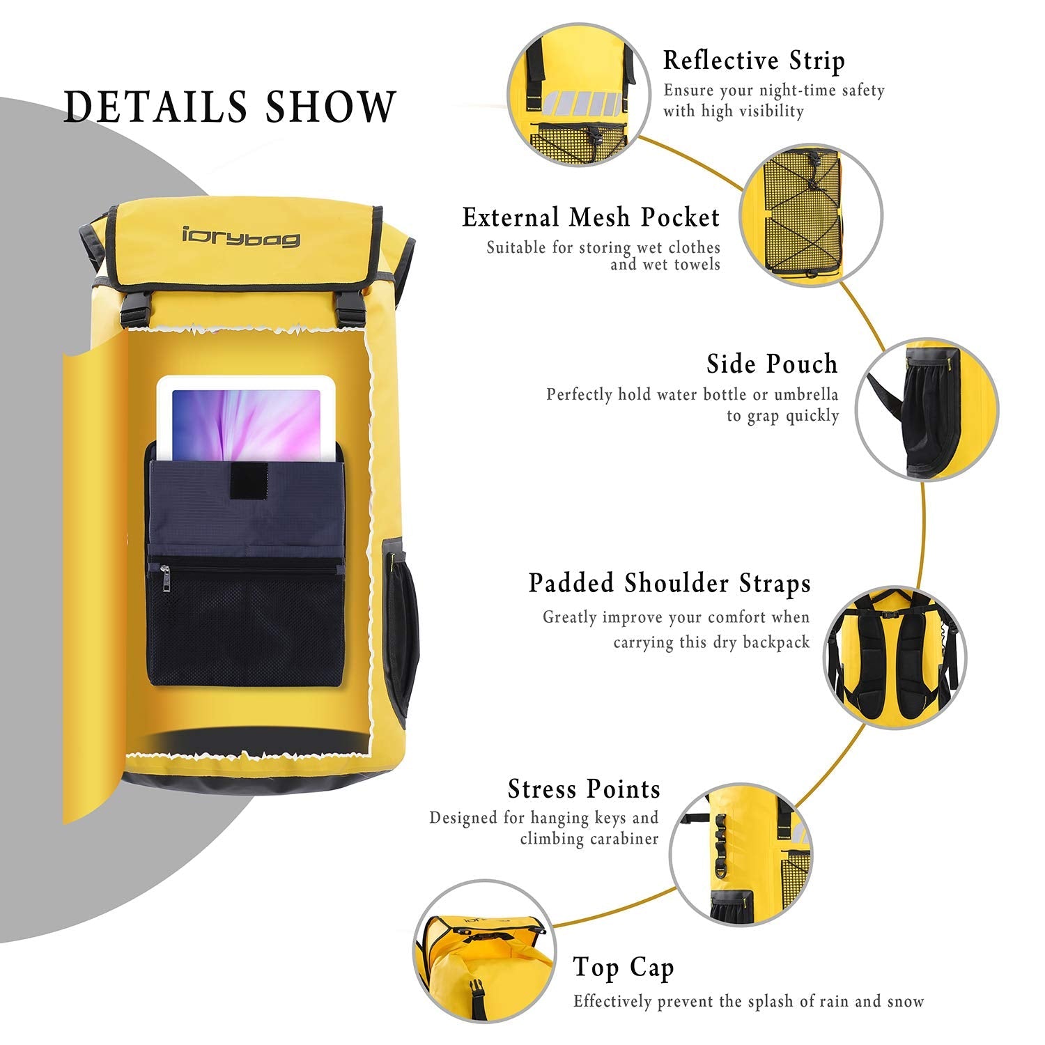IDRYBAG Waterproof Backpack – 45L Heavy Duty Dry Bag with Laptop Sleeve