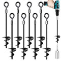 Kamfwert Heavy Duty Trampoline Ground Anchor Kit - 8 Pack Metal Stakes
