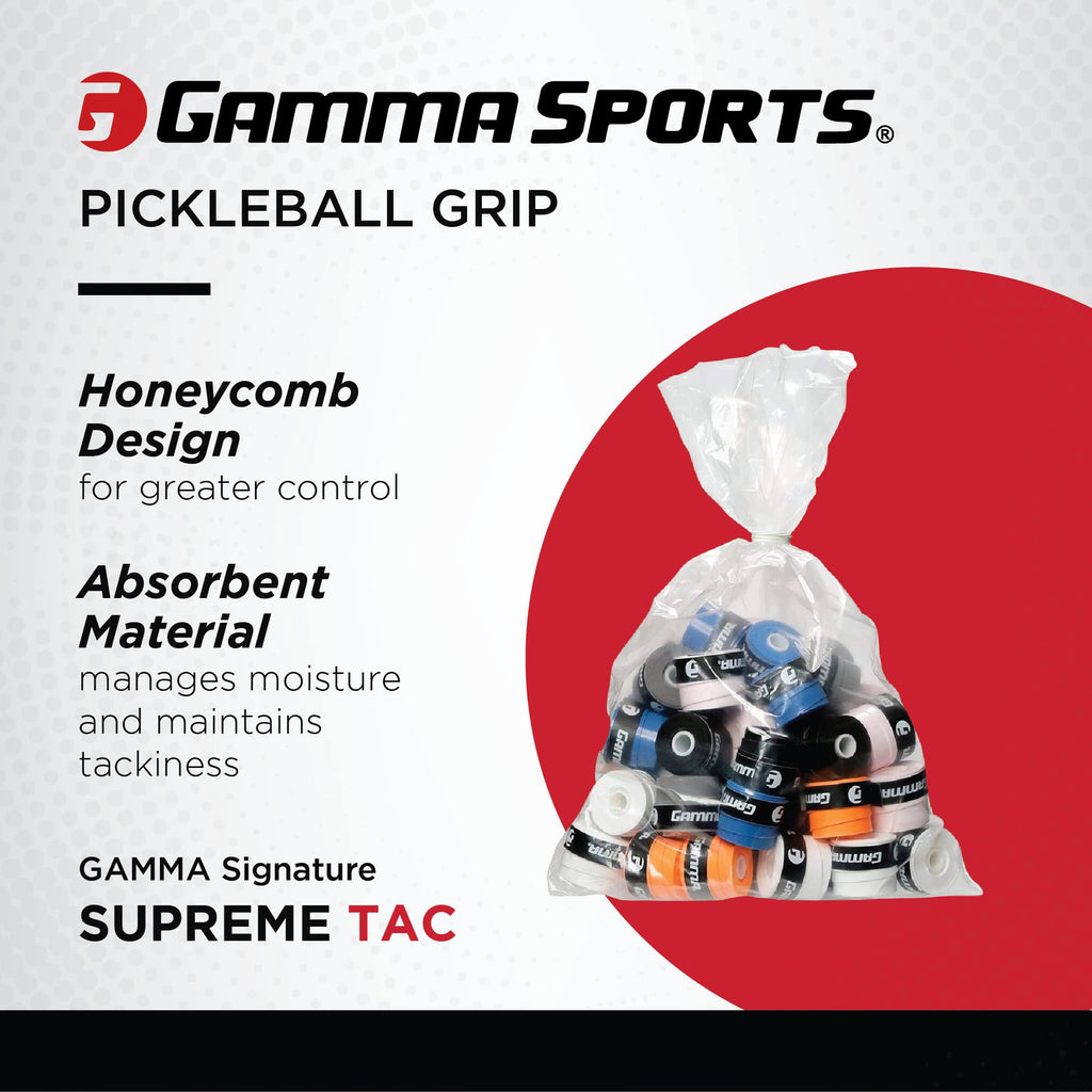 GAMMA Supreme Overgrip – Tacky Racquet Grip Tape Refill Bag, 60 Pack