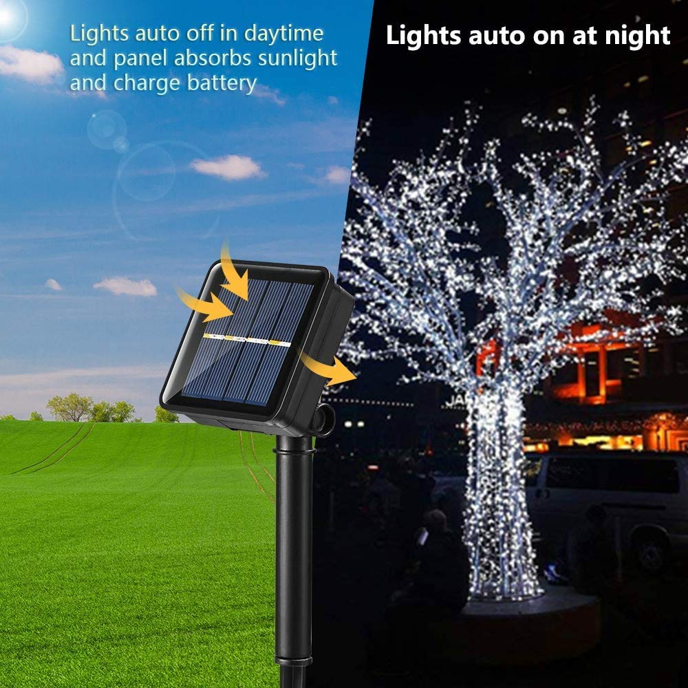 Arkim 2-Pack Solar Fairy Lights – 200 LED Waterproof Copper Wire String
