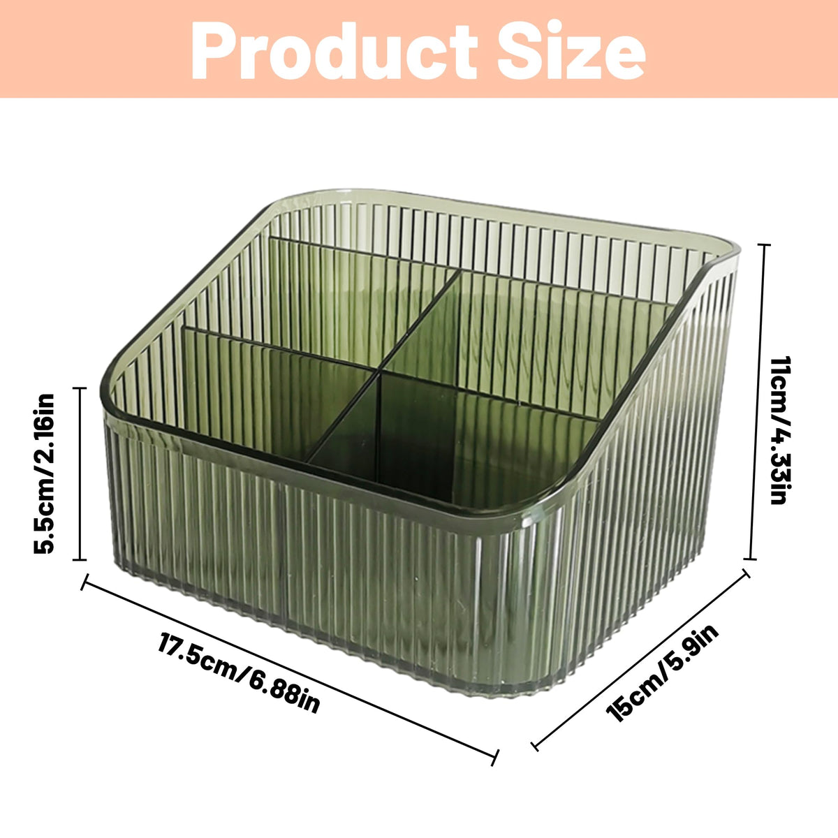 Homeanda Makeup Organiser Storage Compartments, Skin Care Cosmetic Organiser, Makeup Organiser and StorageGreen - image 2
