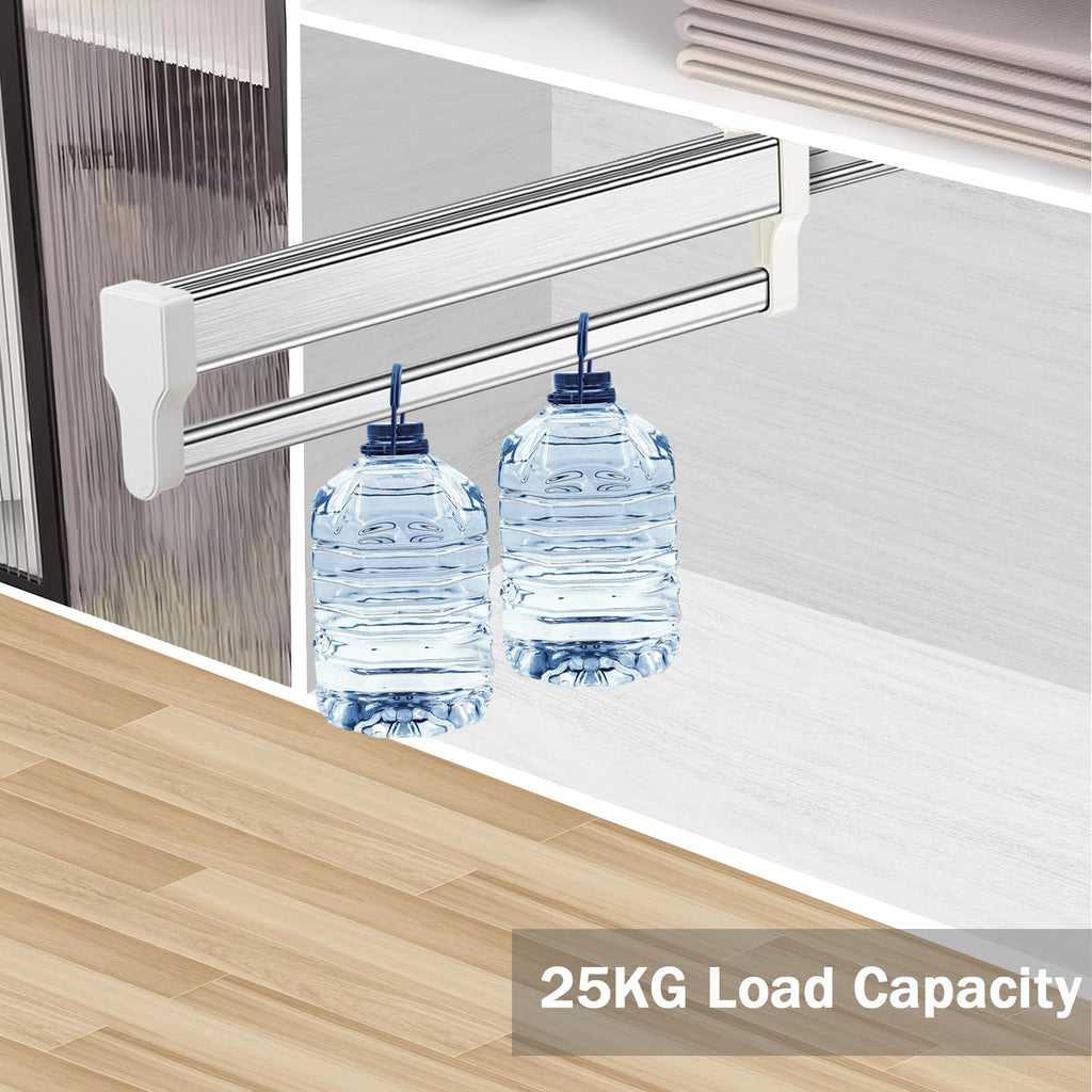 MAFAGE Pull Out Clothes Rail, Adjustable Wardrobe Rail Hanger Rack 447mm - image 4