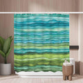 Woutay Green Watercolor Shower Curtain | Mold Resistant Polyester 180x180cm