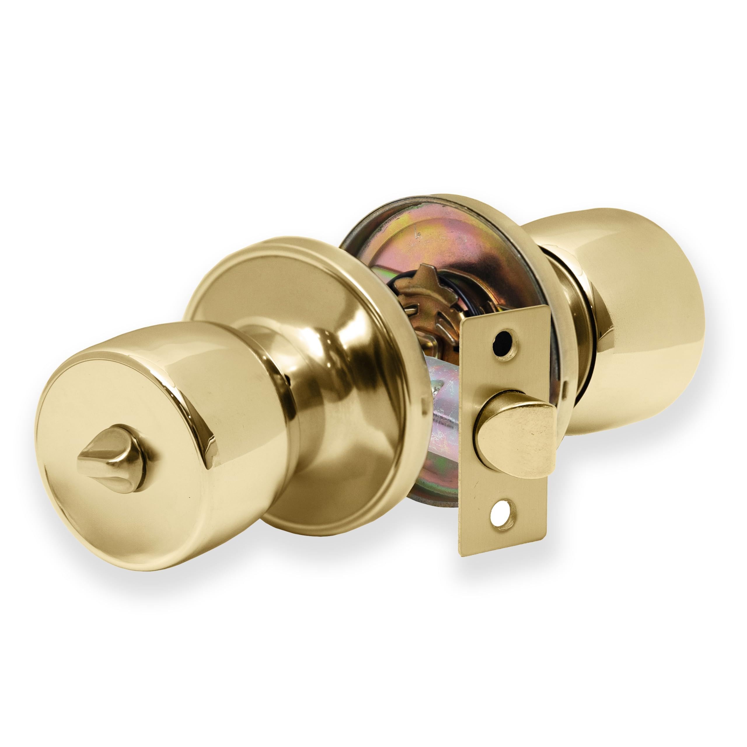 XFORT Tulip Privacy Door Knob Set | Polished Brass Internal Lock