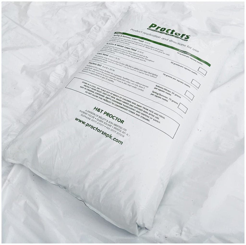 Proctors Spring & Summer Lawn Grass Food - 20kg Moss Killer Fertilizer