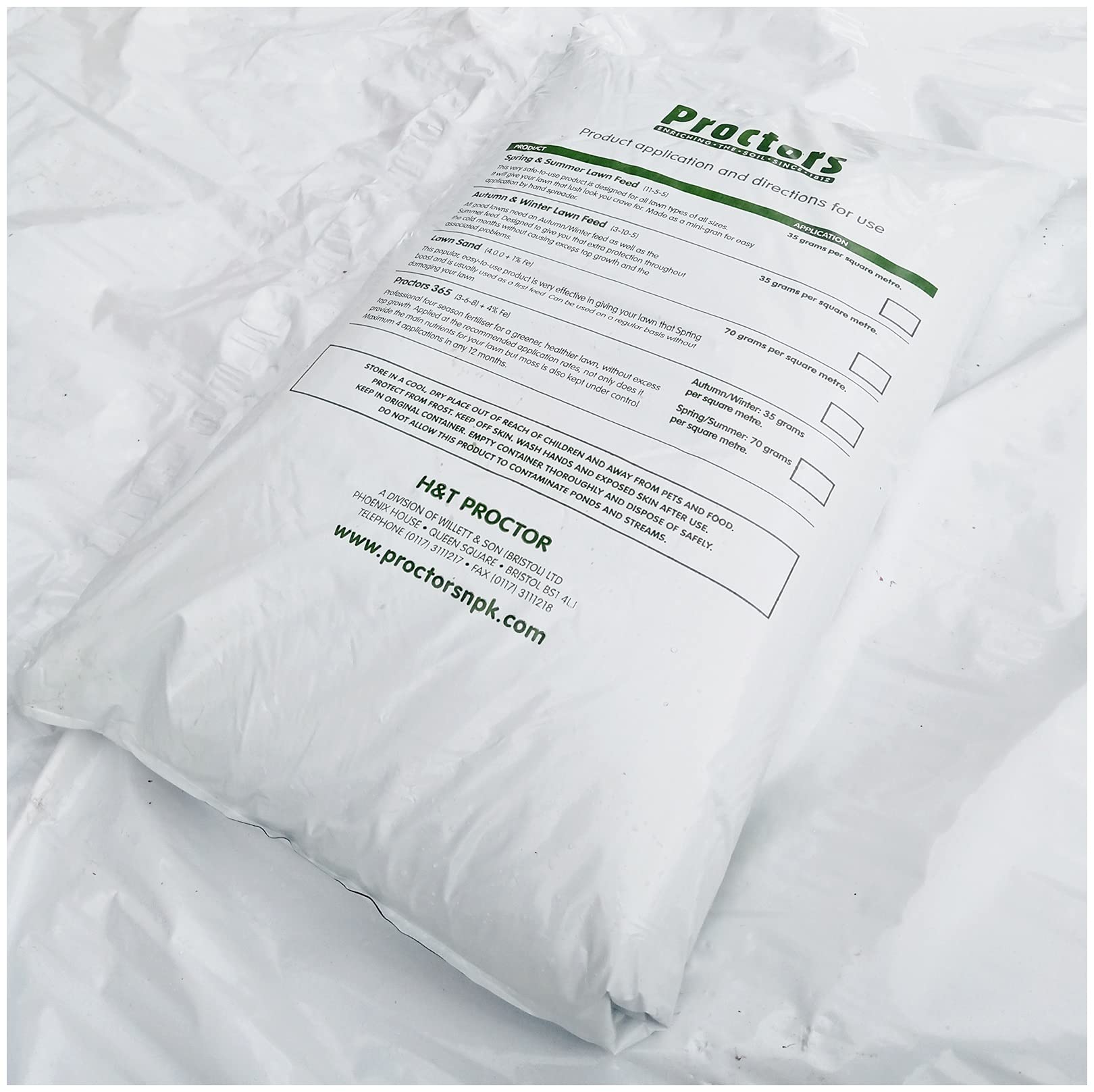 Proctors Spring & Summer Lawn Grass Food - 20kg Moss Killer Fertilizer