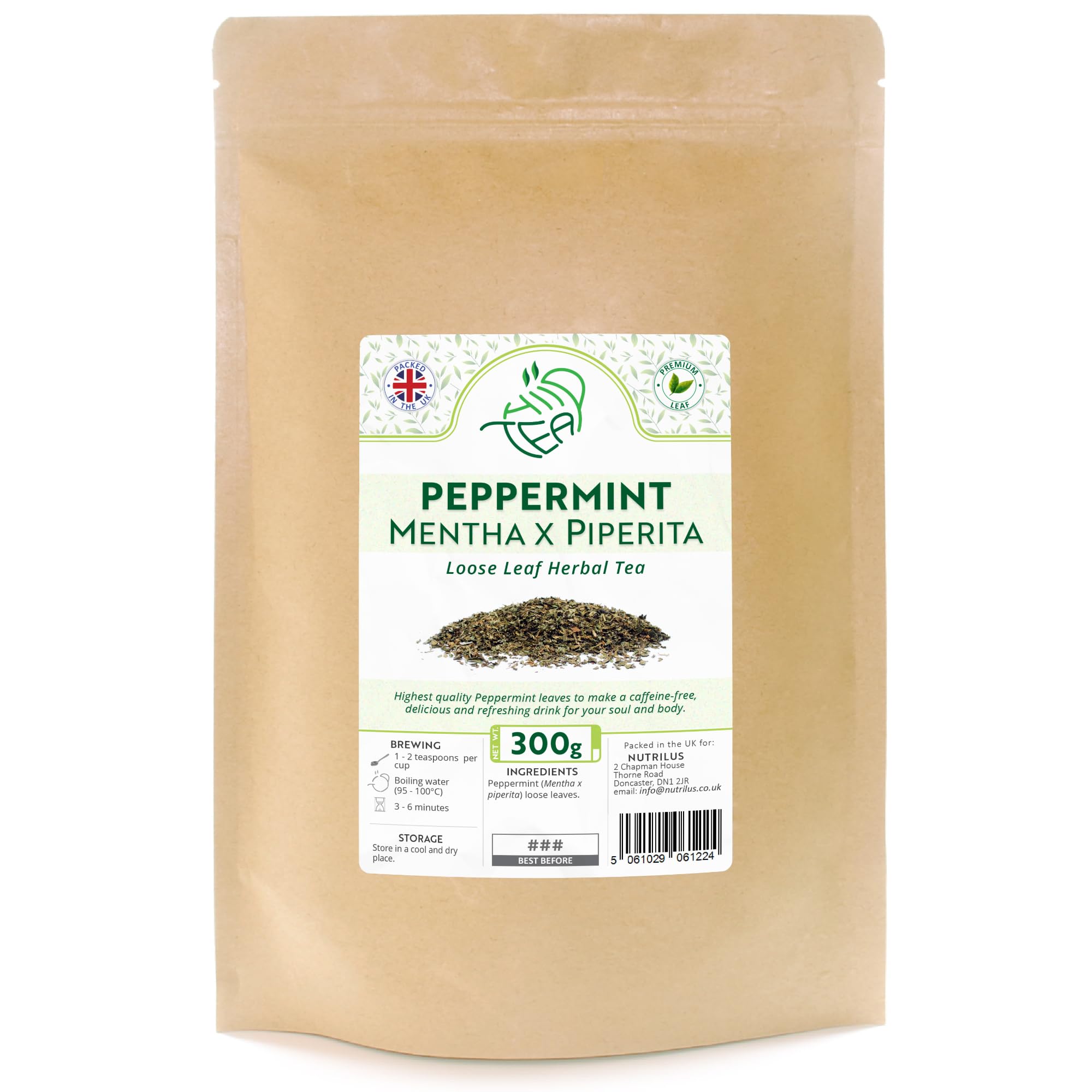 Jolof Store Peppermint Herbal Loose Leaf Tea | Pure Mint Leaves - 300g