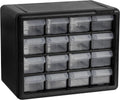 Akro-Mils 10116 16-Drawer Plastic Storage Cabinet | Hardware & Craft Organizer