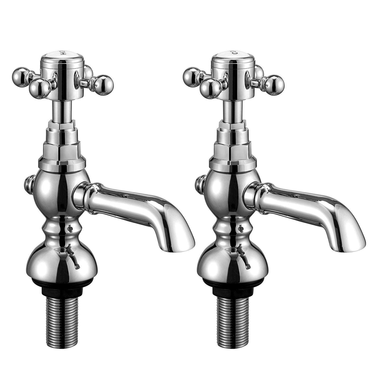 Wasserrhythm Victoria Traditional Waterfall Basin Taps – Chrome Brass