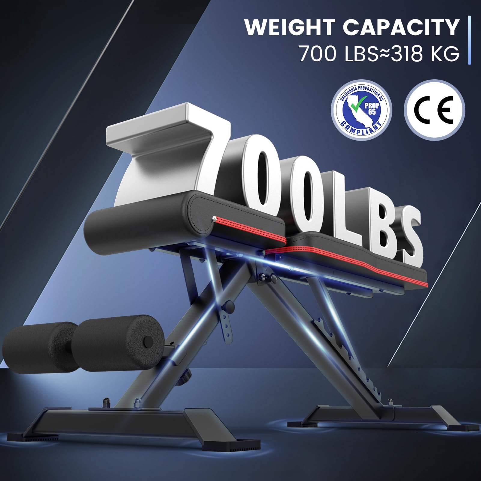 PASYOU PA400 Adjustable Weight Bench – Foldable 700lb Capacity Home Gym