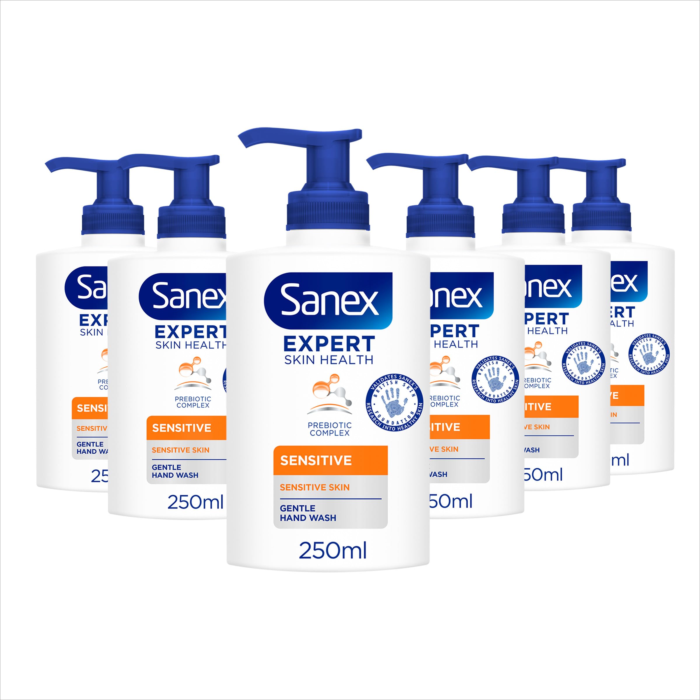 Sanex Expert Skin Health Sensitive Liquid Hand Wash - SLS Free - 6 x 250ml