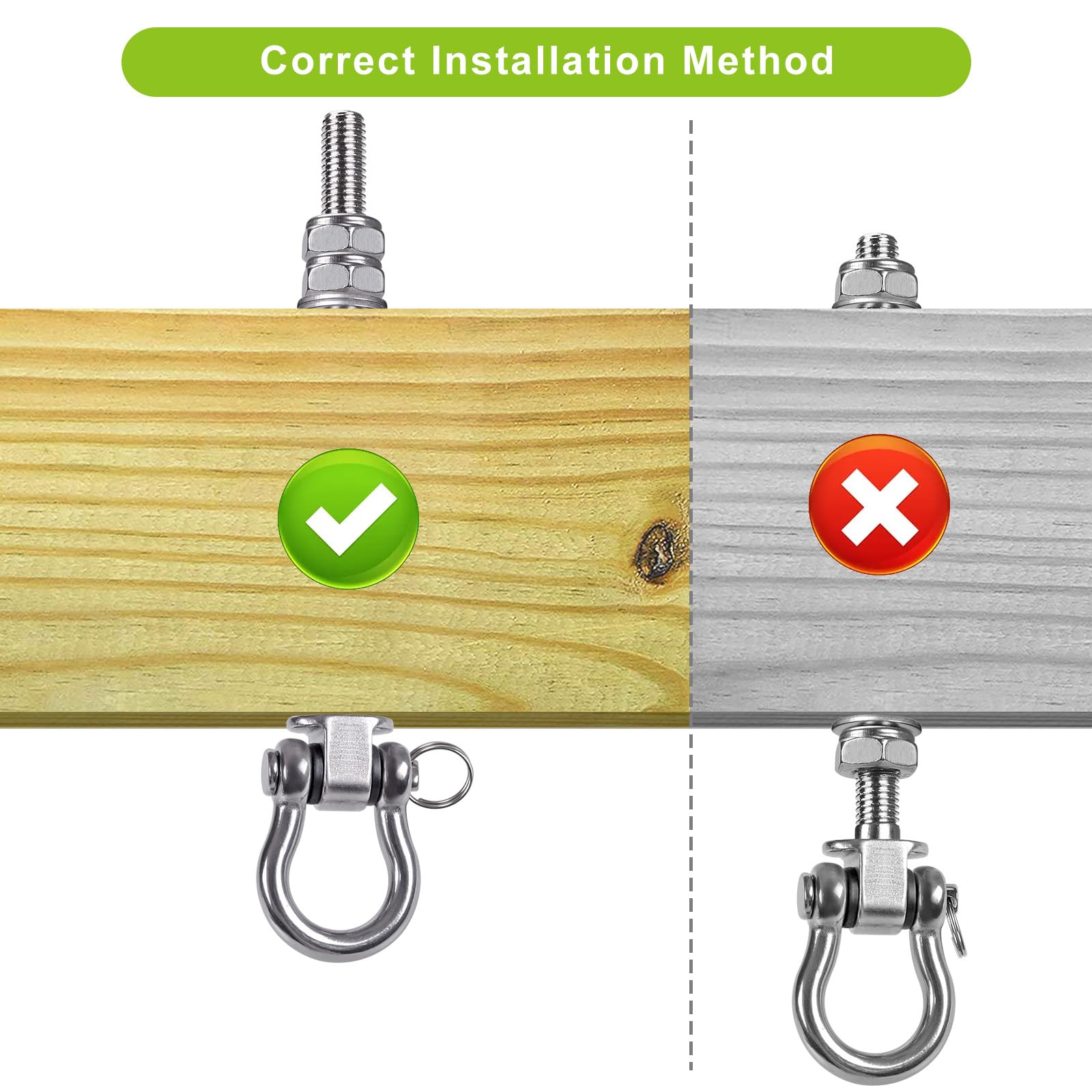 Dolibest 6-Pack Heavy Duty Swing Hangers with Bearing | 304 Stainless Steel