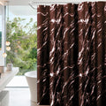 JOSVRAC Brown Marble Shower Curtain | 180x180cm Waterproof Polyester