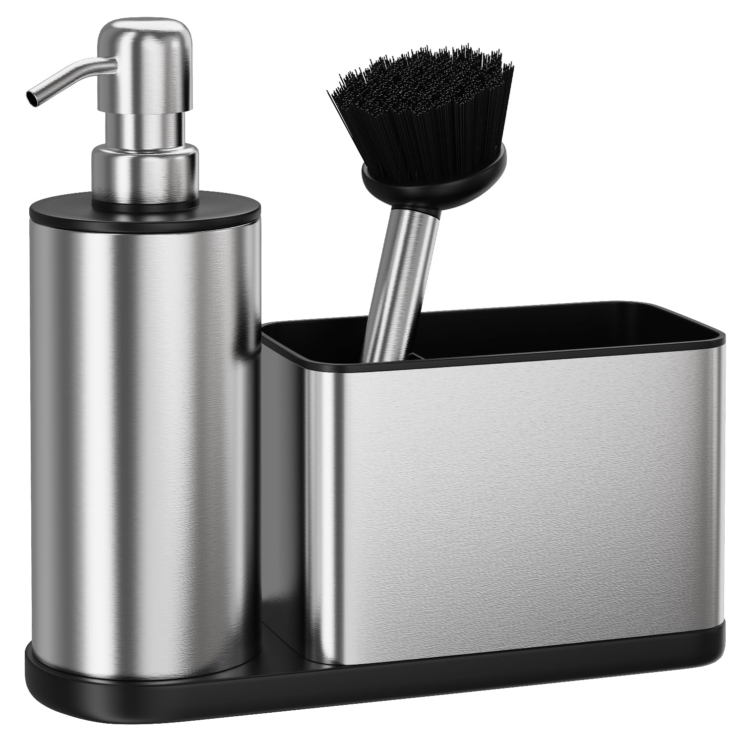 ODesign Stainless Steel Sink Caddy Organizer with Soap Dispenser