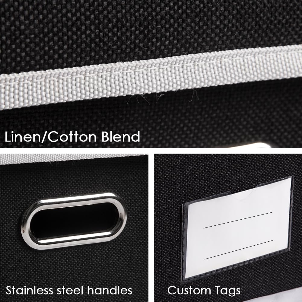Prandom Storage Boxes with Lids Large,Collapsible Linen Fabric Storage Box,Decorative Bins,Really Useful Box,Clothing - image 3