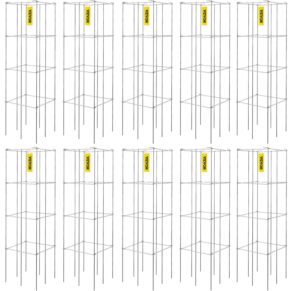 VEVOR Tomato Cages | 5-Pack Square Steel Plant Support Towers, 46 Inch