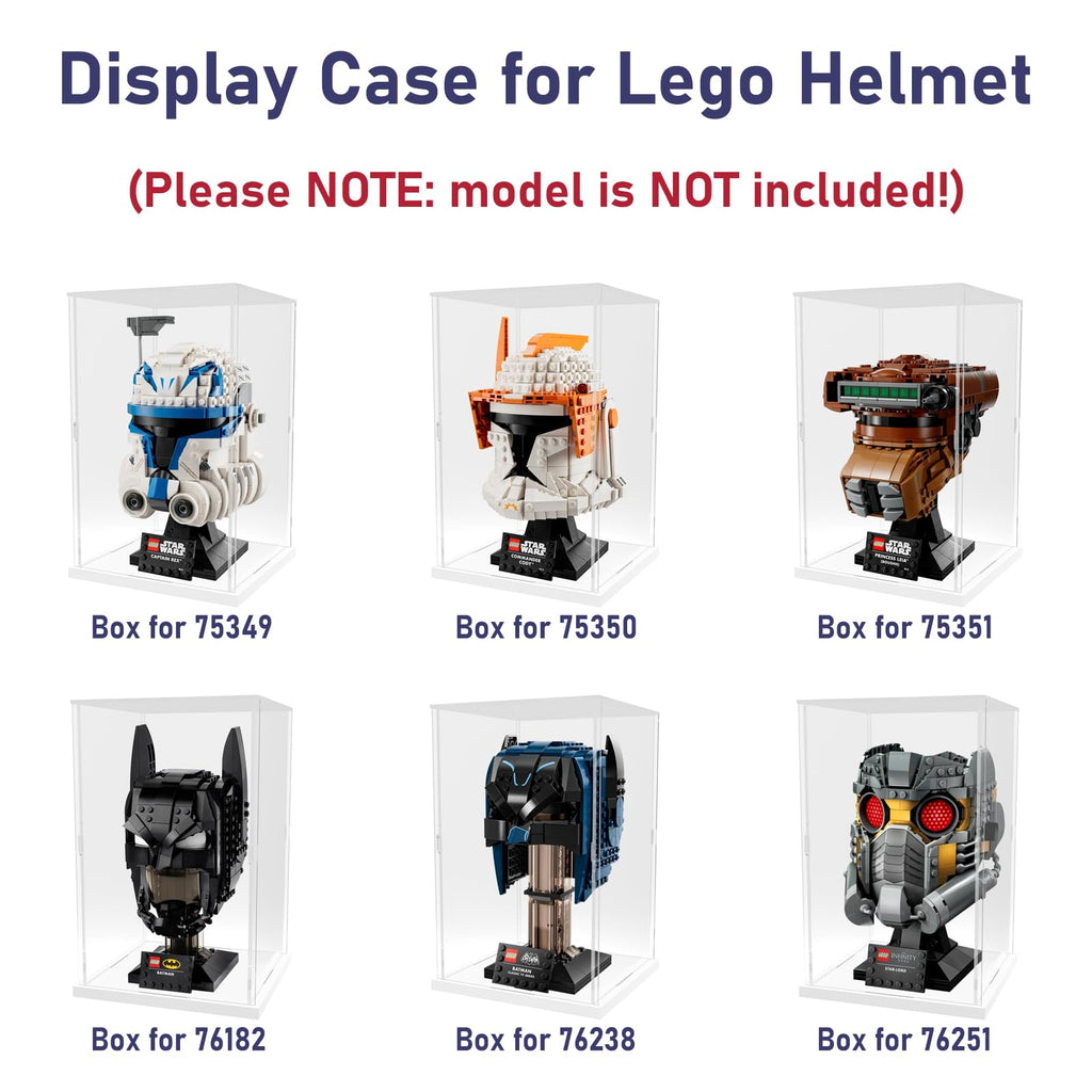 Nynelly Acrylic Display Case for Lego Star Wars Helmet for Lego Captain Rex Helmet Models Figures - image 3
