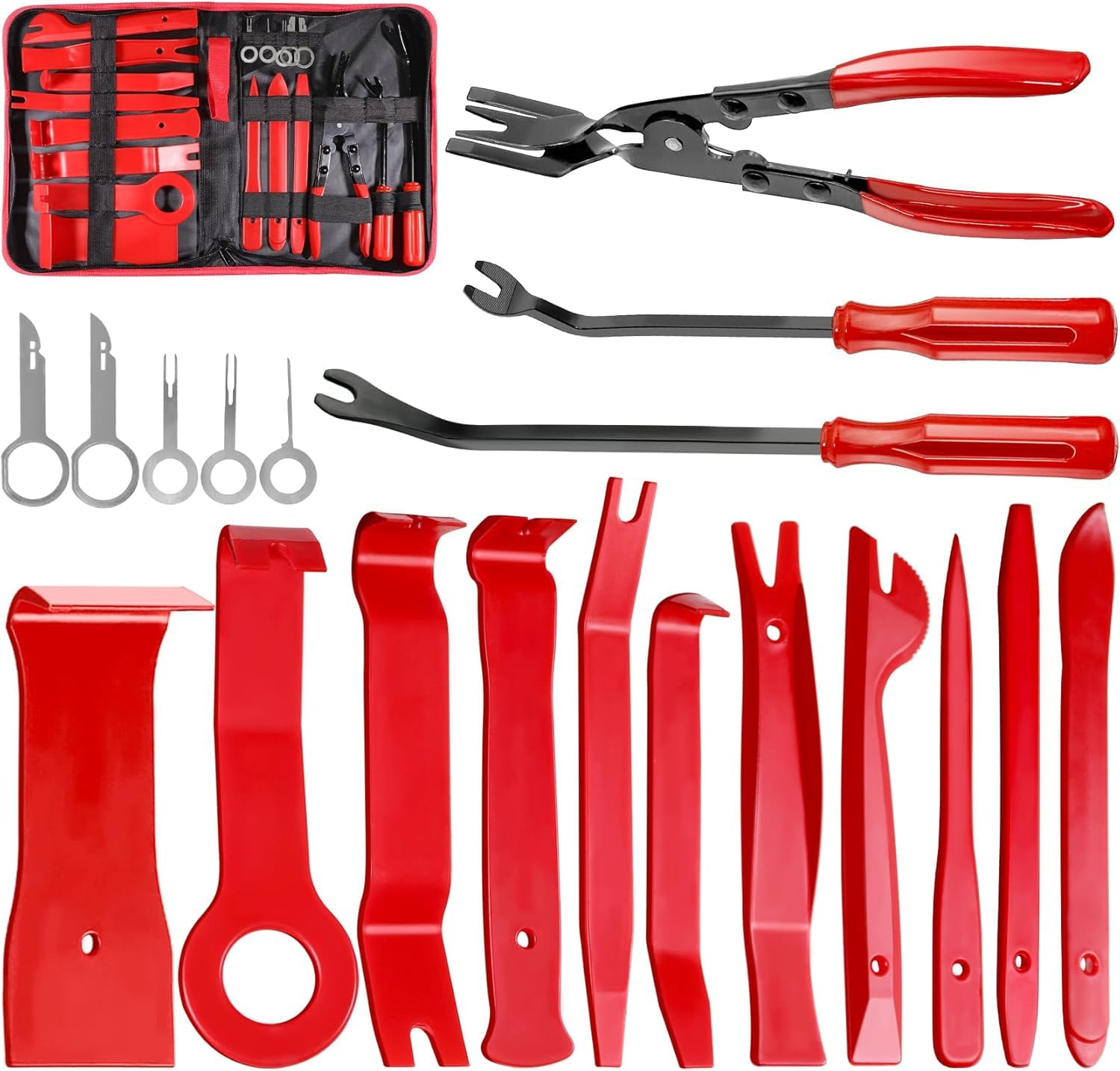 XQX 19 Pcs Trim Removal Tool Set | Auto Clip Pliers & Pry Repair Kit