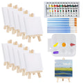 47-Piece Mini Canvas and Easel Set with Acrylic Paint & Brushes