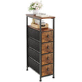 MUTUN Narrow 4 Drawer Chest Dresser | Slim Fabric Storage with Wood Top