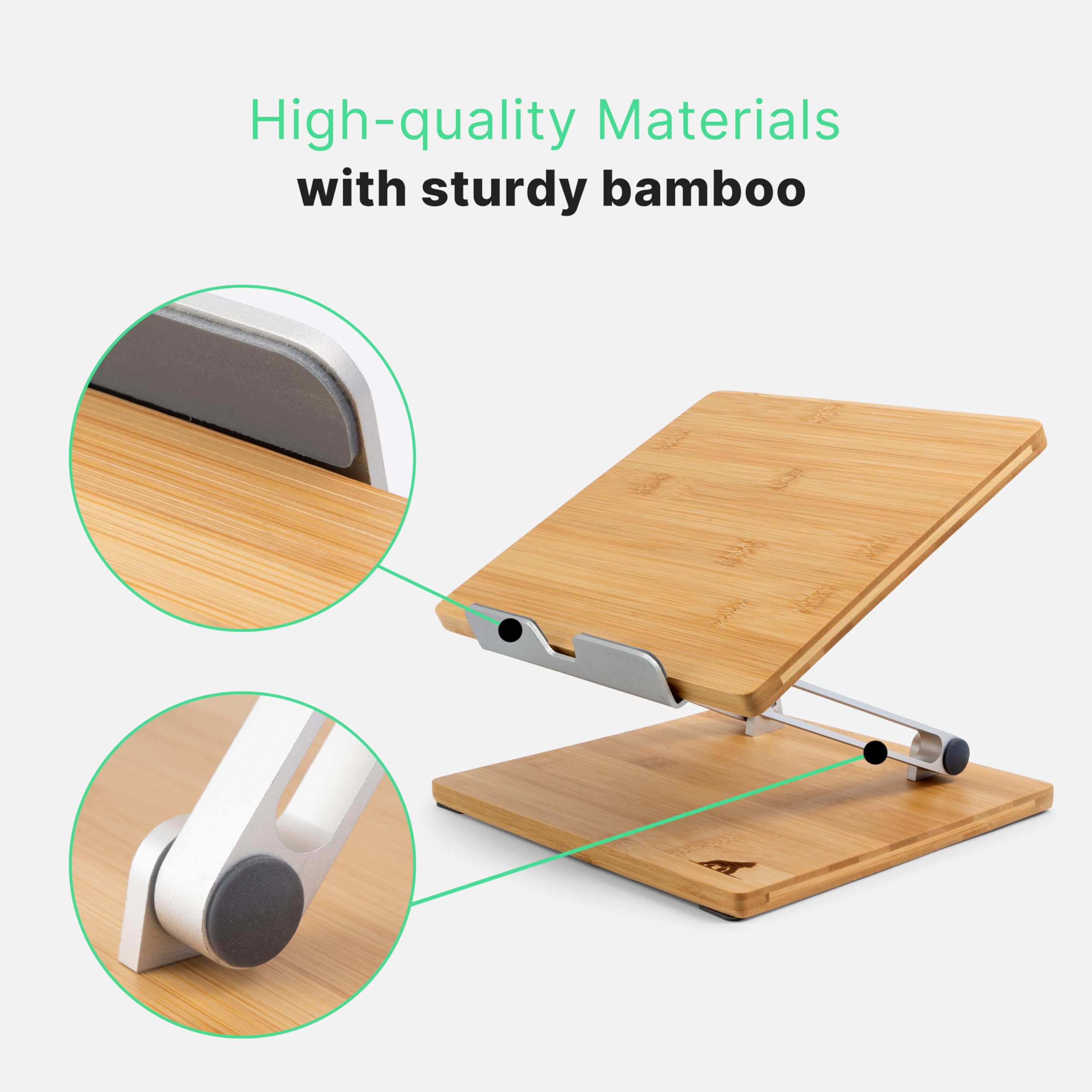 MY FAT GORILLA Bamboo Laptop Stand – Ergonomic Desk Riser for Office