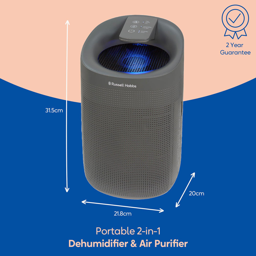 Russell Hobbs RHDH1101G 2-in-1 Dehumidifier & Air Purifier - Grey
