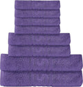 DTEX HOMES 8 Piece Egyptian Cotton Towel Set | 600 GSM Purple