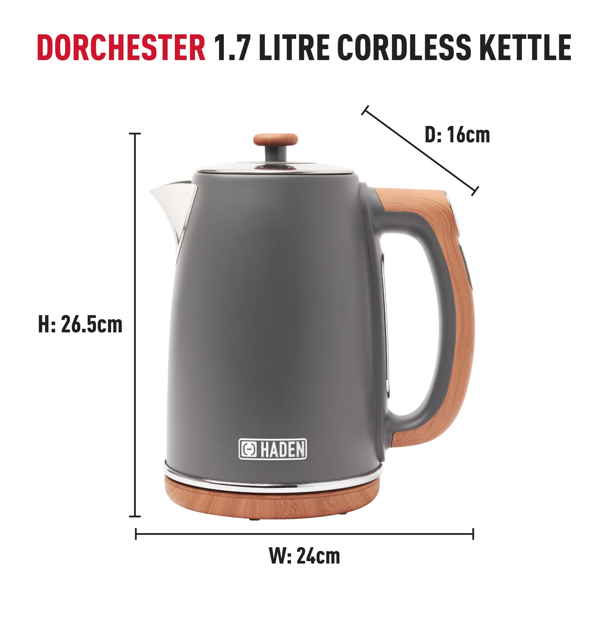 Haden Dorchester Digital Kettle – 1.7L Temperature Control 3000W