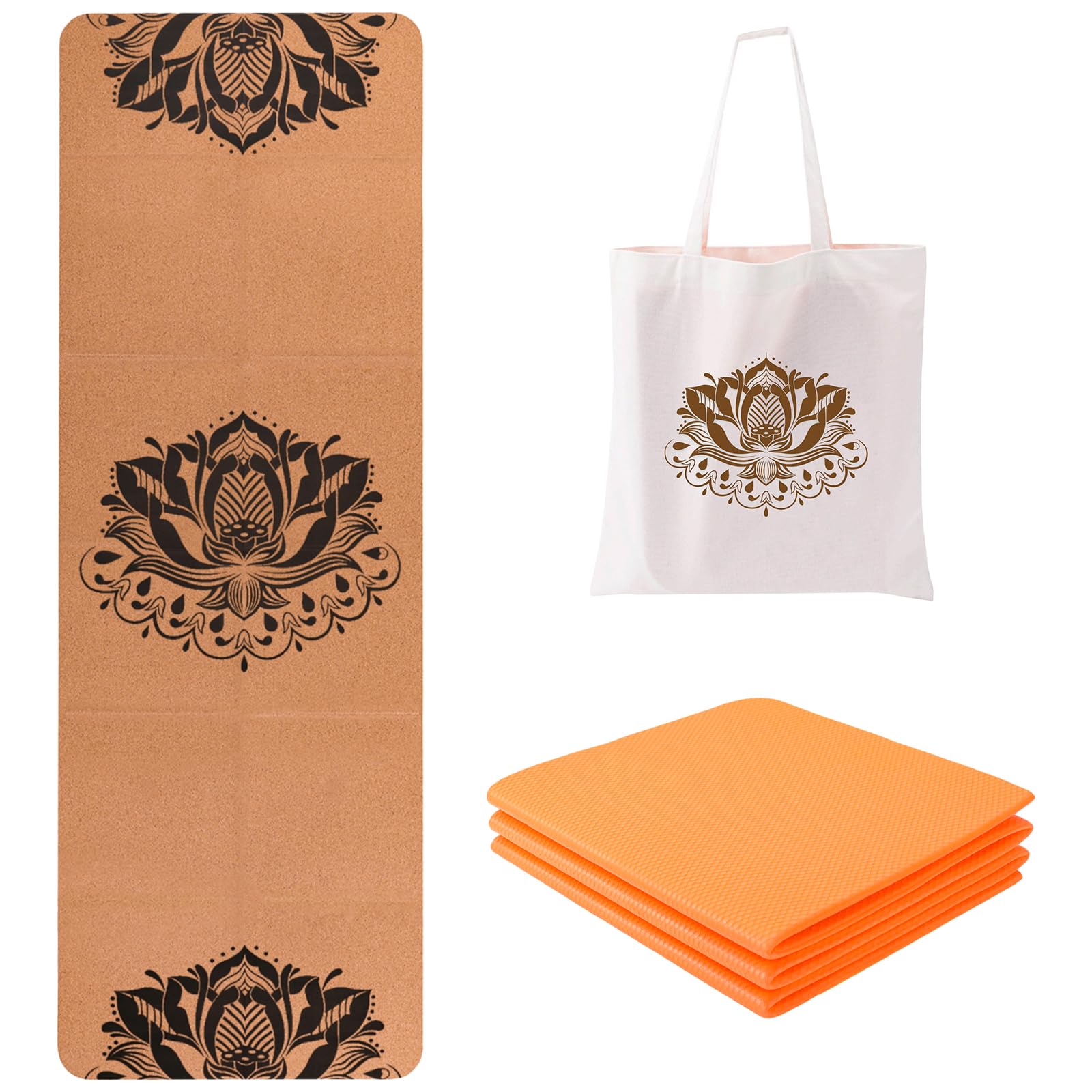 EKE Cork Folding Yoga Mat – 5mm Non-Slip Eco-Friendly Travel Mat