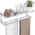 VOTZAAQ 24" Towel Rack – 2-Tier Brushed Nickel Stainless Steel Wall Shelf