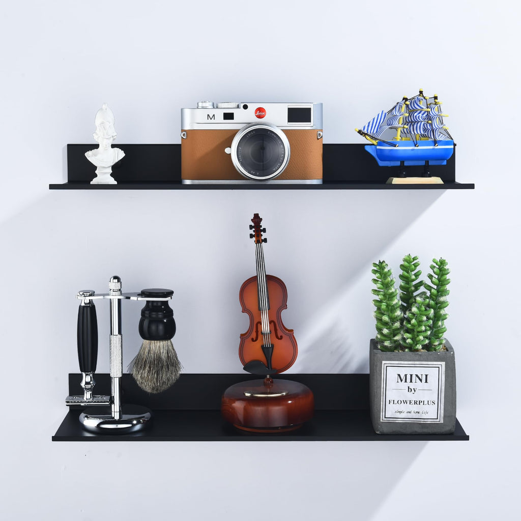 HNVNER Black Bathroom Shelves No Drill, Metal Shower Caddy 2 Pack, 40 cm - image 4