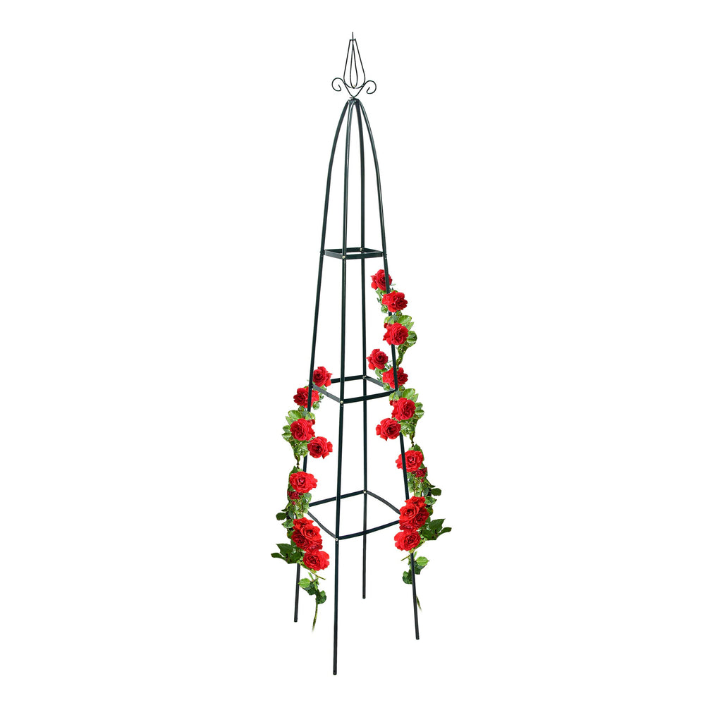 Relaxdays Garden Obelisk Metal Climbing Plant Support Trellis, 200cm