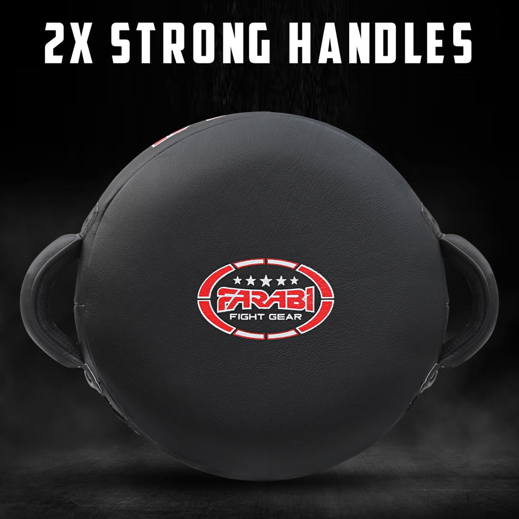 Farabi Sports Round Boxing Pad | Genuine Leather MMA Kick Mitts