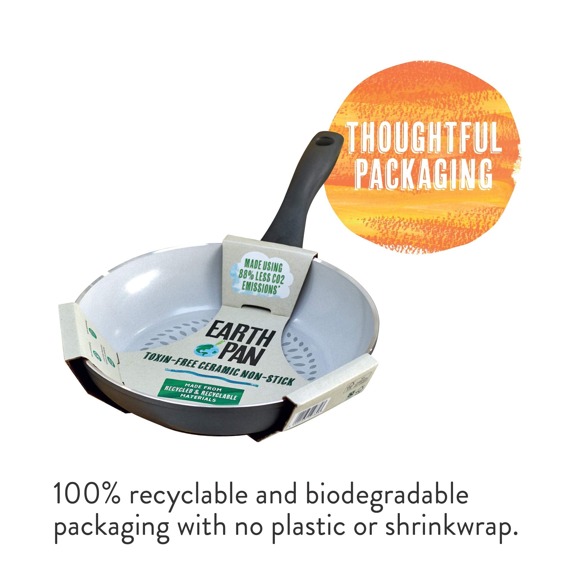 Prestige Earth Pan 28cm Ceramic Non-Stick Frying Pan with Lid | Grey